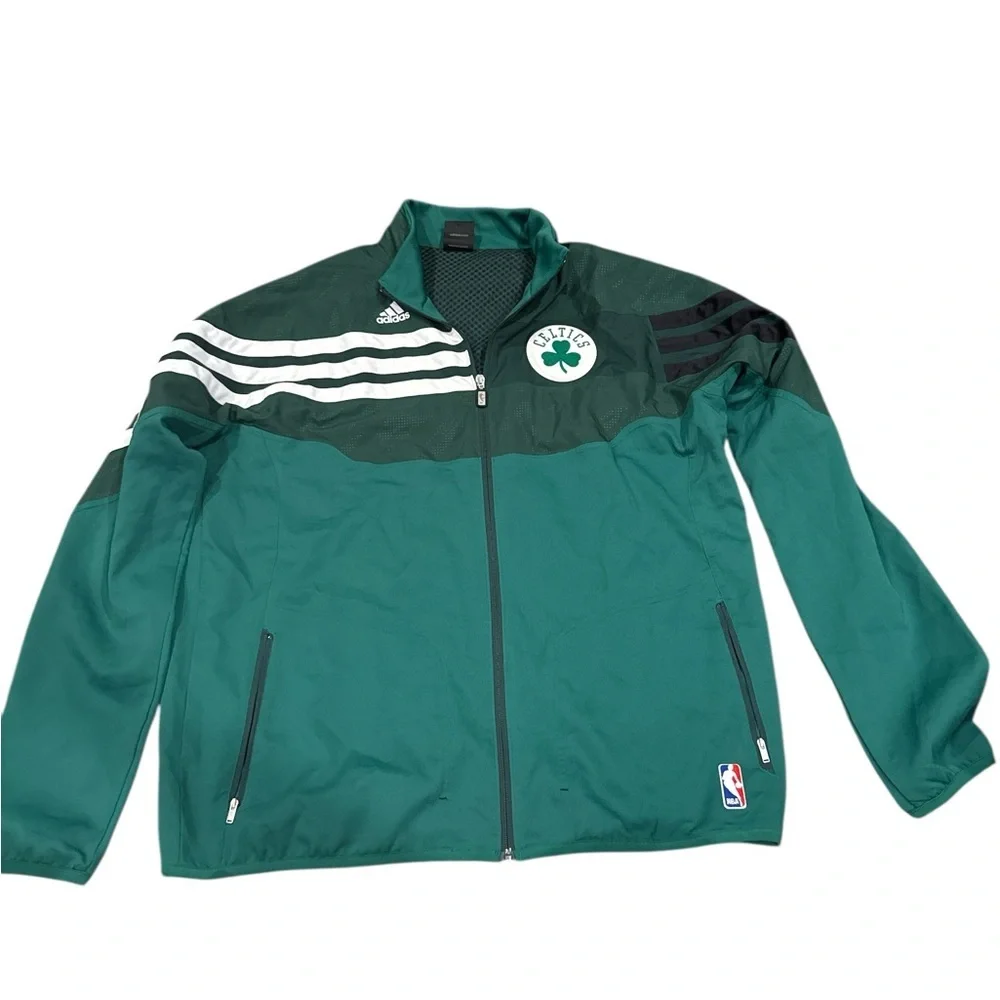 Adidas Green and Black Celtics Men's Varsity Jacket - Picture 1 of 4